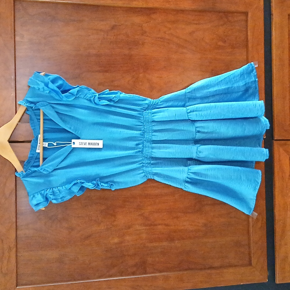 NWTSteve Madden Vibrant Blue Ruffle Dress